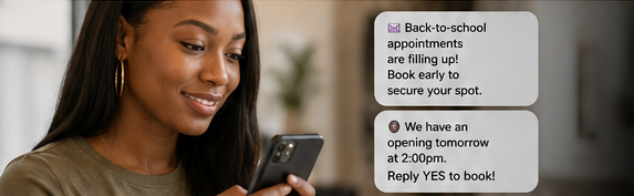 A salon owner reviewing valuable customer information