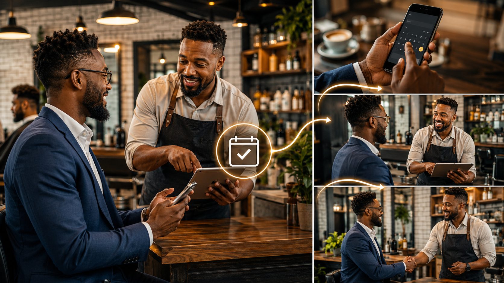 Returning customer easily booking a next appointment with a small business owner